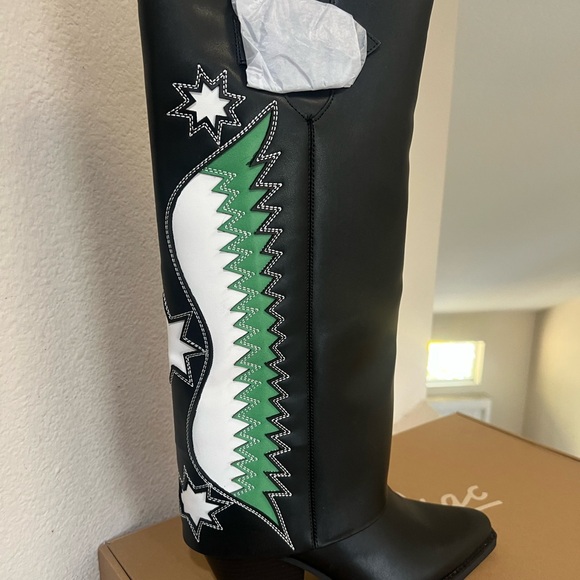 Zodiac Rowena Faux Leather‎ Wings Women's Multi Black Knee High Boot FS 9.5 - Picture 3 of 11